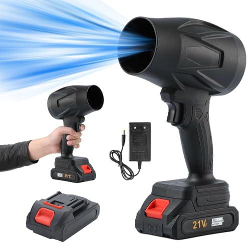 3 in 1 Hand Held Leaf Blower Cordless with Battery, Cordless Turbo Super Power Air Duster, 25000 RPM 45M/S Brushless Motor, for Outdoor Leaves Indoor Car Cleaning (10-Cell Single Battery 24min)