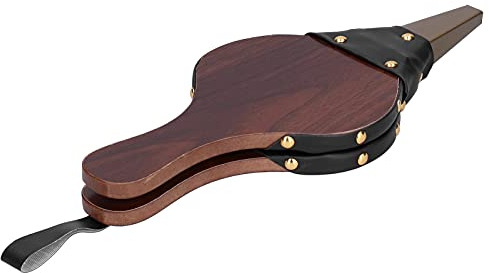 ERYUE Soplador de Aire de Madera Manual Portátil Fuelle para Chimenea para Barbacoa, Herramientas Fuego Acampar, Soplador Chimenea Rústico Decorativo Regalo Inauguración la Casa, Marrón