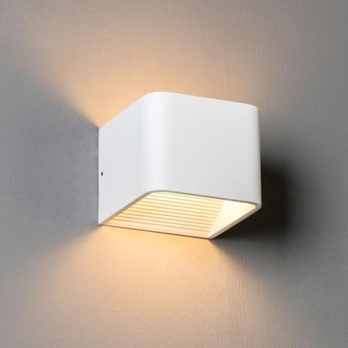 KOSILUM - Applique Murale LED 6W compatible avec variateur - 10cm - Quadra - Lumière Blanc Chaud Eclairage Salon Chambre Cuisine Couloir - 6W - 380 lm - LED intégrée - IP20