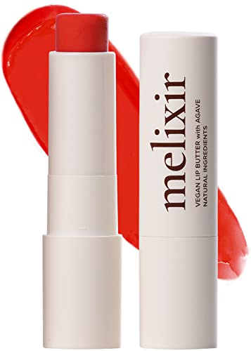 Melixir Vegan Lip Butter (12 Colors), Hydrating Tinted Lip Balm Stick, Petrolatum-Free, Plant-Based Korean Lip Care, Moisturizes Dry Lips With Shea Butter, Sheer & Natural Finish - #08 Havana
