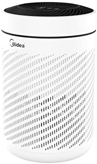 Midea Smart Air Pure Air Purifier with H13 HEPA filter removes 99.95% dust, pollen, animal hair, smoke and allergens, patented built in Automatic Pollutant Sensor