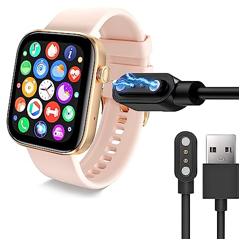 Blueshaweu Magnetisches Ladegerät kompatibel mit Cinnasip P43F Smartwatch, magnetisch, USB-Ladegerät, 3,3 m, kompatibel mit Cinnasip P43F 1,8 Zoll Smartwatch (schwarz)