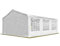 TOOLPORT Partyzelt 4x6 m Pavillon Starke PVC 600 N Plane wasserdicht und schneller Aufbau