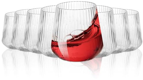 LOPYXBR 8 copas de vino de plástico, 400 ml, irrompibles, sin tallo, reutilizables, para fiestas, bodas, barbacoas