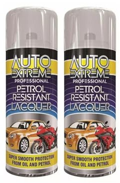 DIOXSTAR Petrol Resistant Lacquer Spray Paint, Clear Finish, Super Smooth Protection from Oil and Petrol, Versatile Application, Long-Lasting Protection, (2 PCS)