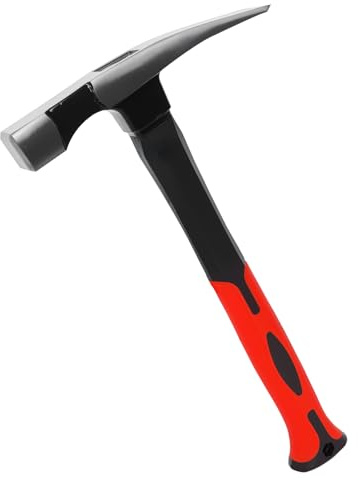 Bricklayer's Hammer Mason's Hammer - 16 oz Masonry Tool with Forged Steel Construction & Shock-Absorbing Grip