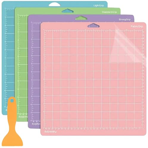 LCOUACEO Tapete de Corte para Cricut Maker 3/Maker/Explore 3/Air 2/Air/One, 4 Diferente Adhesivas Tapete de Corte para Cricut, 30,5 x 30,5 CM(StandardGrip/LightGrip/StrongGrip/FabricGrip)