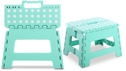 Folding Step Stool – Multi-Purpose Foldable Step Stool for Home & Kitchen | 100kg Capacity | Anti-Slip Surface | Lightweight & Portable Stool | Easy Storage Stepstool (White, Medium)