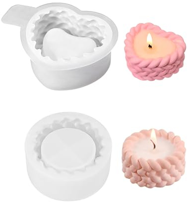 MOPZIJA 2PCS moule bougie, Moules en Silicone pour Bougies, Moules Réutilisables en Silicone pour Pots à Fleurs pour Béton, Plâtre, Résine Époxy, Savon, Chocolat, Aromathérapie, Décoration DIY