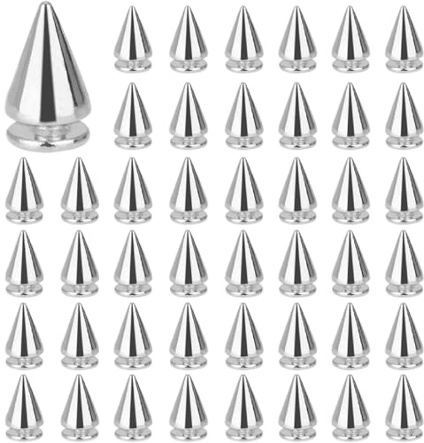 100 Stück Ziernieten Set,Silber Punk Nieten,7 X 10 Mm,Spitze Metallnieten,Dekorative Nieten,Rostfreie,Beschädigungsresistente Nieten Und Schrauben Für Taschen Schuhe Mäntel Halsketten Gürtel Kleidung
