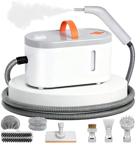 Steam Cleaner for Home - Portable Handheld Steamer for Cleaning With 15s Heat-UP, 0.78 Quarts Tank,9 Accessories - Clean Grease,Automotive wheels and interior trim,Grout, Tile, Floor, Couch, Carpets