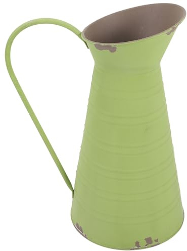 LALAFINA Vintage Rustic Iron Flower Bucket Vase for Flower Arrangement, Metal Garden Planter with Distressed Finish, Household Decorative Container for Indoor and Outdoor Use