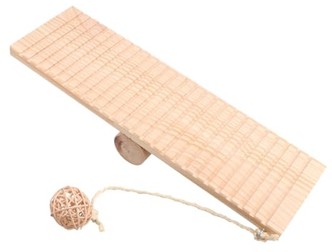 JECOMPRIS Wooden Hamster Seesaw Toy for Pet Playing and Resting, Safe and Resistant Small Animal Balance Toy, for Hamster Training and Entertainment