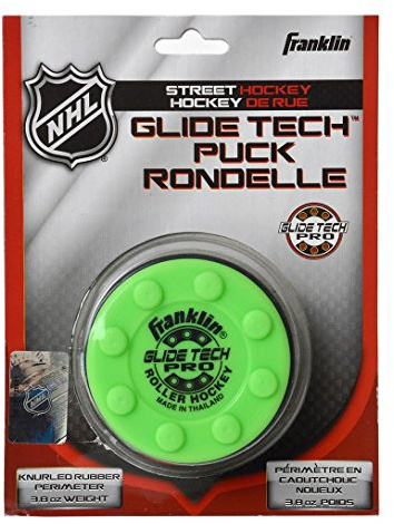 Franklin Electronics NHL Glide Tech Pro Street Hockey Puck, Todo el año, Color Verde, tamaño Medium