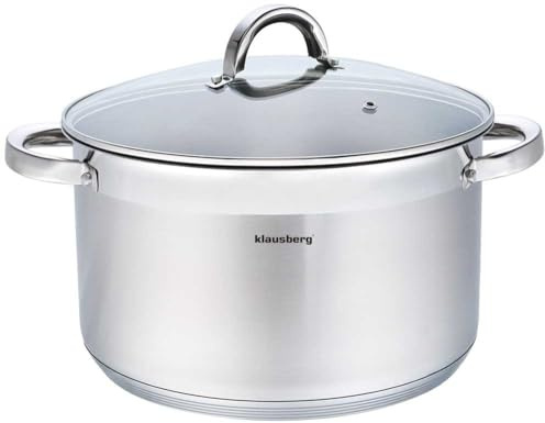 Klausberg Gryta med lock 0,5 l i olika storlekar upp till 14 l pannor induktion kastrull rostfritt stål – 14 l