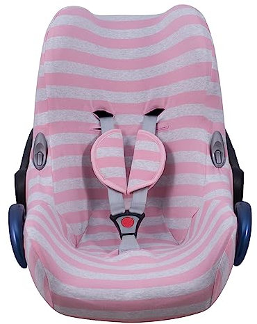 JYOKO KIDS Bezug für Autositz kompatibel mit Maxi Cosi Cabriofix, City Streety, aus Baumwolle (Pink Island)