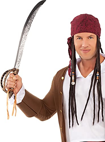 Funidelia | Espada Pirata para Mujer y Hombre Corsario, Bucanero - Color: Negro, Accesorio de Vestuario - Disfraces Divertidos para Tus veladas.