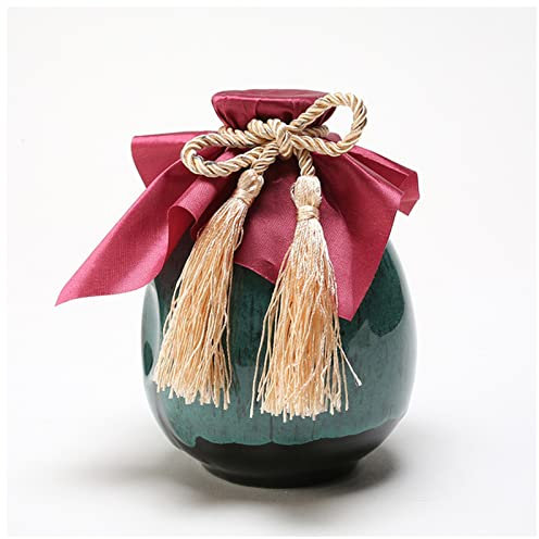 SCALZE Hip Flask 500ml Sake Distribution Wine Pot Liquor Warmer Household Ceramic Bottle Barware Flagon Small Stoup Single Pot With Cork Hip Flasks For Women (Size : Green)