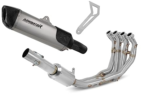 DOMINATOR Impianto di scarico Collettori Marmitta Silenziatore Titanio HP6 compatibile con YZF R6 2017-2023