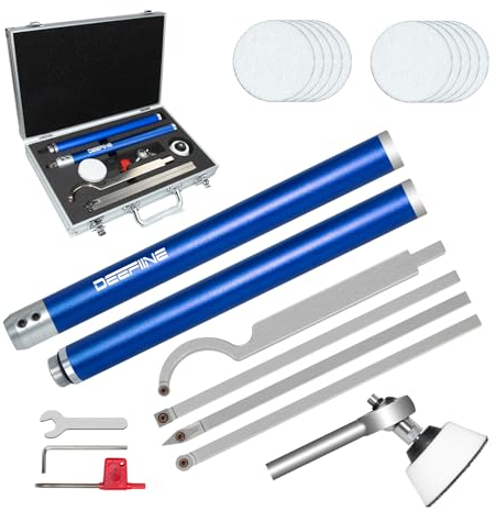 DEEFIINE Outils de tournage du bois, outils de tournage en carbure en forme de diamant avec ponceuse à bol, tournage remplaçable, pour les amateurs de bois.(7pcs)