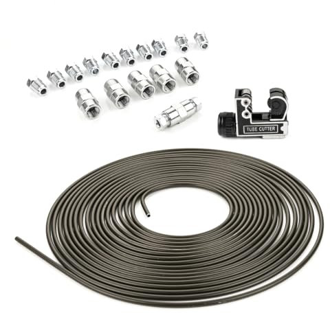 LST 10m Bremsleitung Bremsrohr Ø4,75mm Stahlleitung Rostschutz mit Verbinder