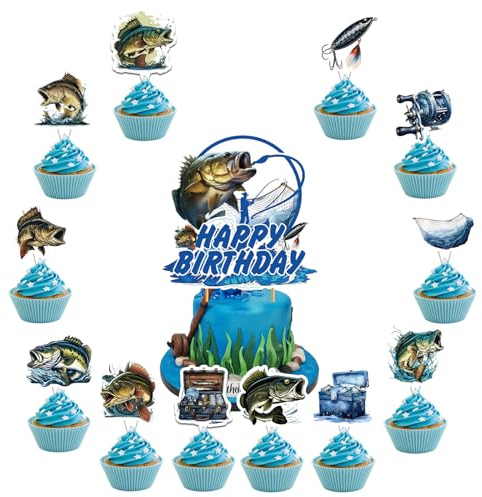 25 Pcs Pêche Décorations Gâteau Gone Pêche Gâteau Topper Cupcake Toppers pour Pêche Décorations D'anniversaire Fournitures Fête D'anniversaire Décorations Baby Shower Décorations