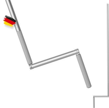 BAUHELD® Kurbelstange für Rolladen [Made in Germany] - Hand-Kurbel für Gelenklager mit Ø11.9mm Zapfen [100cm] - Rolladenkurbel aus rostfreiem Aluminium mit ergonomischem Handgriff - Grau RAL7016