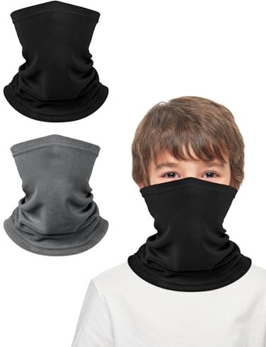 Kiiwah 2 Stück Kinder Schlauchschal, Multifunktionstuch Halswärmer für Jungen und Mädchen, Thermal Halstuch Loop Schal Winddicht Schlauchtuch Bandanas Nackenwärmer für Winter, Frühling, Herbst