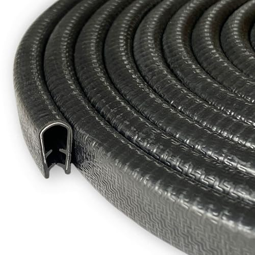 Perfil Goma Protector Bordes Rango de Sujeción 3-4 mm Protección de Bordes Protectores Puertas Coche para Automóviles Procesamiento de Chapa Construcción de Barcos Artesanías 10M (10, 4mm)