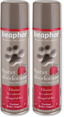 Beaphar MAPED Spray déodorant Parfum Fruits Rouges pour Chien et Chat – Élimine Les odeurs désagréables et Donne Une Sensation de fraîcheur au Poil – Pratique et Facile à appliquer – Aérosol 250 ML