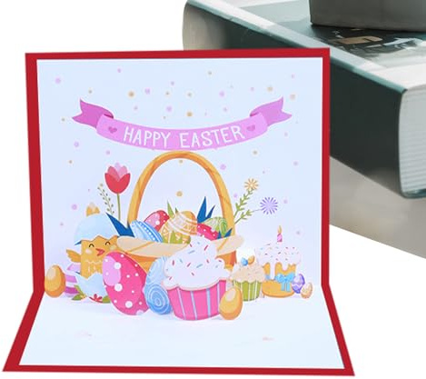 Tuxxjzm Biglietto di auguri di Pasqua, biglietti pop-up con uova di Pasqua, cartoline per le vacanze, souvenir di buona primavera, busta inclusa, per feste