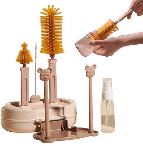 Brosse De Biberon De Voyage | Set de Brosses de Nettoyage pour Biberons - Accessoires de Lavage Avec Boîte de Rangement pour Tasses Pailles Thés Tuyaux et Boîtes Alimentaires