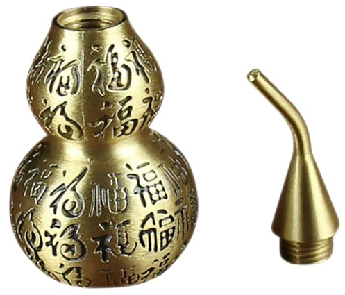 ARTSEWPLY Copper Metal Gourd Statue Figurine with Good Stability Delicate Unique Realistic Gourd Appearance for Office and Housewarming Decoration