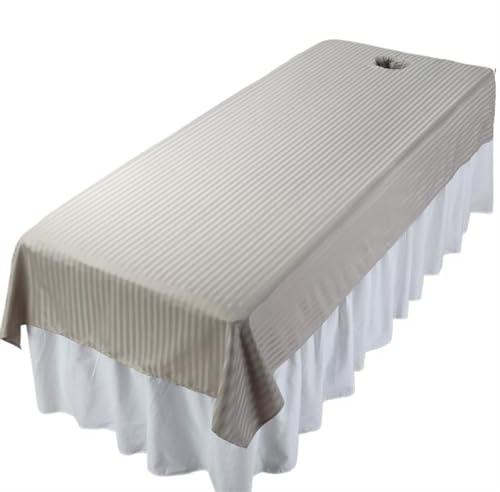 DYYEUAVT 2 stycken överdrag för massagebord skönhet, lakan för salong spa med ansiktshål, för, madrass för sängar (grå, 120 x 200 cm)