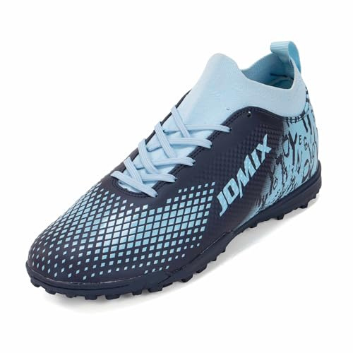 JOMIX Scarpe da Calcetto Calcio Unisex Bambini Ragazzi Adolescenti – Multitacchetti TF per Campi Sintetici ed Erba Artificiale – Leggere Resistenti Antiscivolo KOS250435 Blu, 32