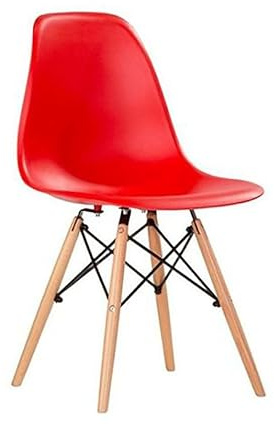 Orion91 ORION91oficial® - Silla de Comedor, O91, Polipropileno Color Rojo y Patas en Madera Haya 46,5 x 48 x 82 cm, Hostelería-Bar-Restaurante-Comedor-Unidad