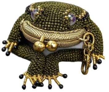 Charming Frog Coin Purse, Cute Frog Coin Purse, Beaded Keychain Bag
