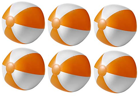 noTrash2003 Lot de 6 ballons gonflables pour la plage, la plage, la piscine, orange