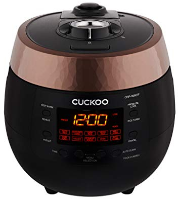 Cuckoo Reiskocher 1,08l CRP-R0607F Digitaler Dampfdruck, Braun/Schwarz
