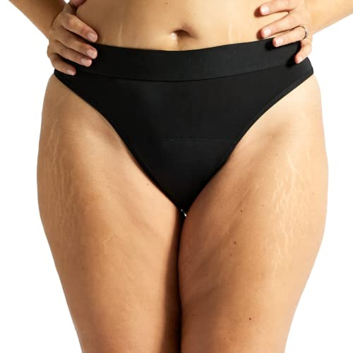 Jude Biancheria intima da donna lavabile per incontinenza, colore nero, taglio francese, biancheria intima senza perdite, unico tassello a 3 strati, protezione assorbente per incontinenza, Nero , S