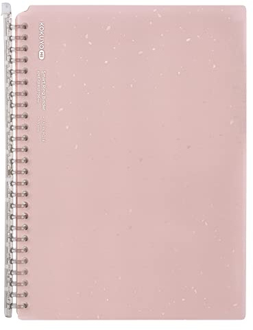Kokuyo Me Campus Smart Ringbücher, B5 Taupe Rose Binder Notizbücher, bis zu 60 Blatt, 26 Löcher, schmaler Ordner mit 10 extra Campus Sarasara Loseblattpapier für Arbeit, Studium & Journal, Japan