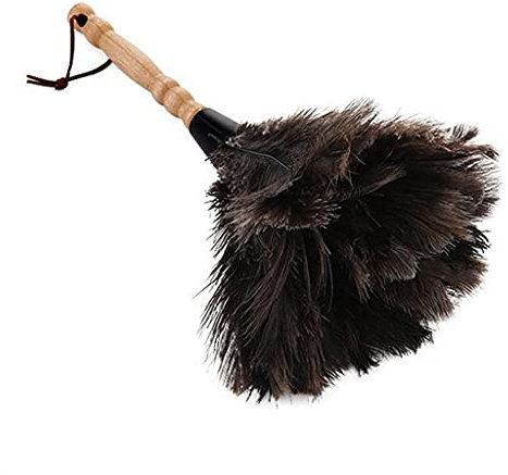 Plumero de plumas de avestruz, mango de madera maciza, cepillo de mano para tareas domésticas, productos de limpieza, plumero de plumas de avestruz