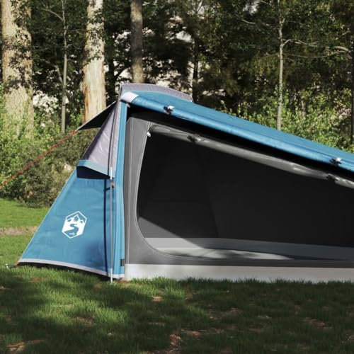 Tino Tech Tente tunnel pour 2 personnes - 243 x 165 x 96 cm - Bleu - Tente de groupe - Coupe-vent - Tente familiale - Grande tente à lancer - Tente de festival - Tente de trekking pour famille -