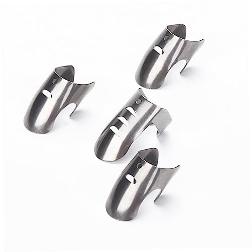 PHENOFICE 4pcs Stainless Steel Finger Protectors Cutting Guard Finger Caps for Vegetable and Nut Peeling Kitchen Safety Hand Tool Set