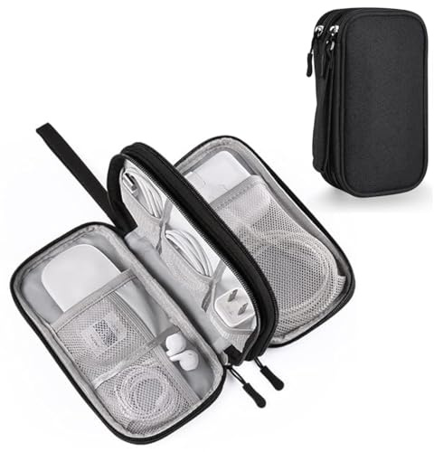 IKOPFLN Borsa per cavi, borsa per dispositivi elettronici, borsa per disco rigido, custodia, borsa per cavi da viaggio universale, custodia per cavi portatile