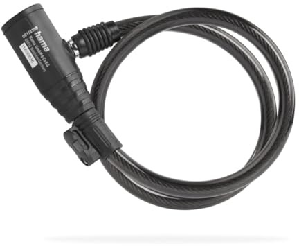 Candado de cable para bicicleta, 65 cm, color negro