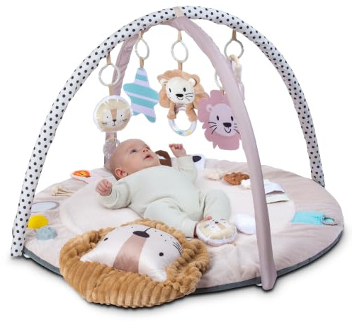 Tippi Sensory Baby Play Gym & Super Soft Plush Play Mat for Babies | Tummy Time Baby Playmat With Plush Hanging Sensory Toys & Detachable Pillow - Floor Play Gym For Babies 0, 6, 12 Months Old