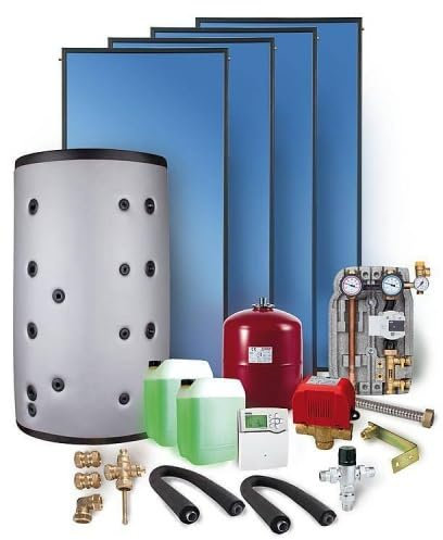 Solaranlage Paket SX2.51 10,04m² Flachkollektor Frischwasserspeicher 800l Heizung