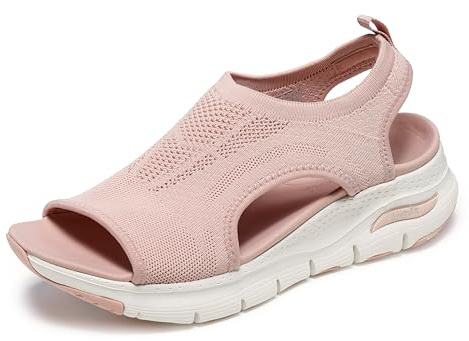 Skechers Arch Fit City Catch Mujer Sandali, Blush Knit, 37 EU