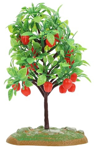 ULTNICE Simulation Apple Tree Model, 2pcs Miniature Artificial Apple Trees for Micro Landscape, Small Fruit Plant Decor, 6.1X3.5 in